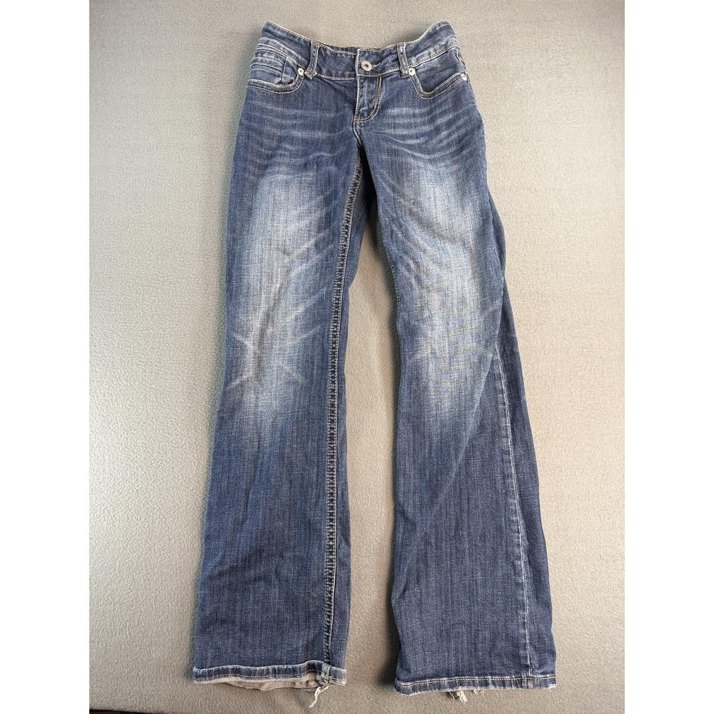 Stetson City Trouser Jeans Womens 2 Long Medium Wash Blue Low Rise Bootcut Denim